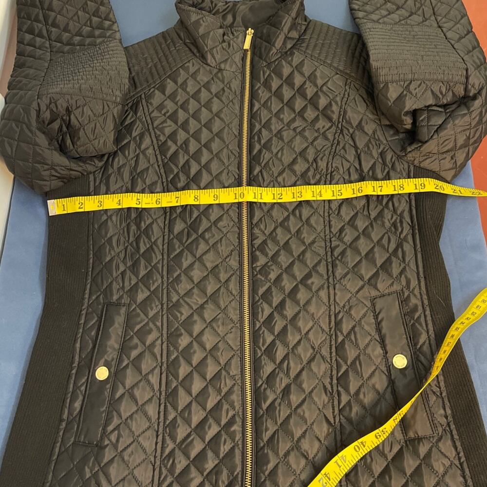 Michael Kors Quilted Long Sleeve Full Zip Jacket Color Black Size L - Picture 8 of 8